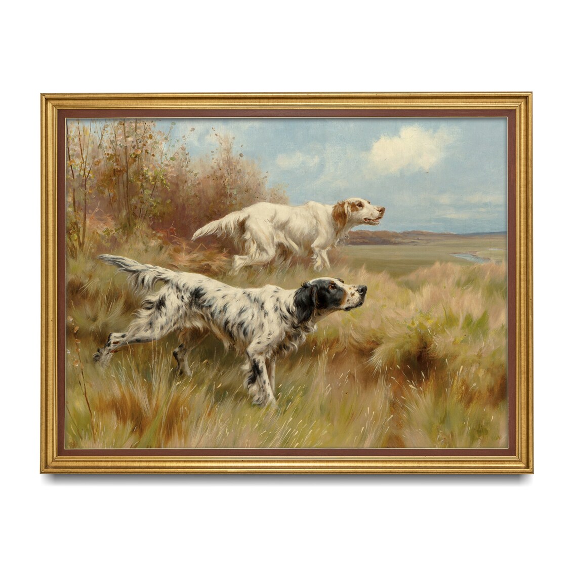 Vintage Dogs Painting, Rustic Animal Art Print - Image 3