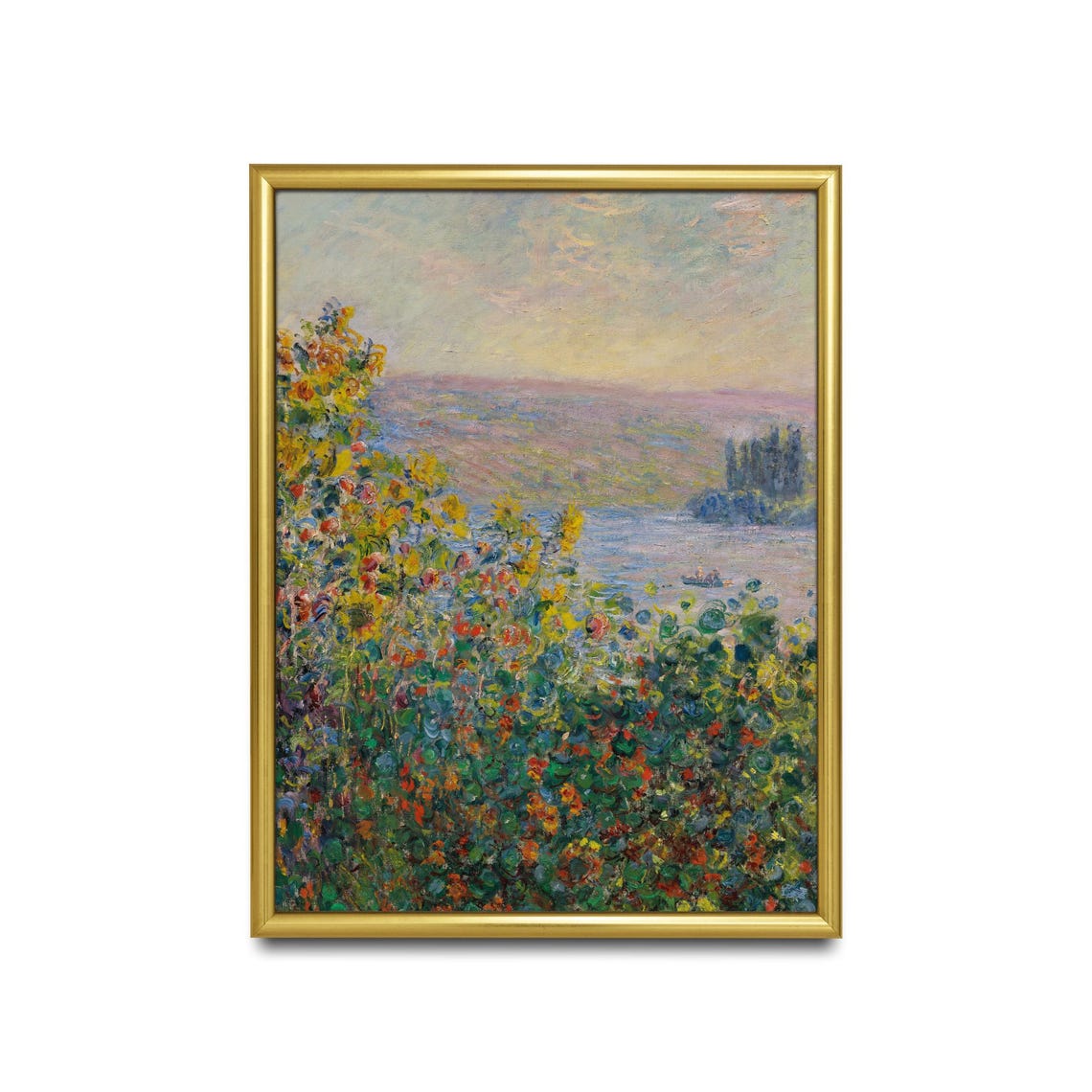 Impressionist Wildflower Garden Overlooking a Sunlit River Poster - Image 2
