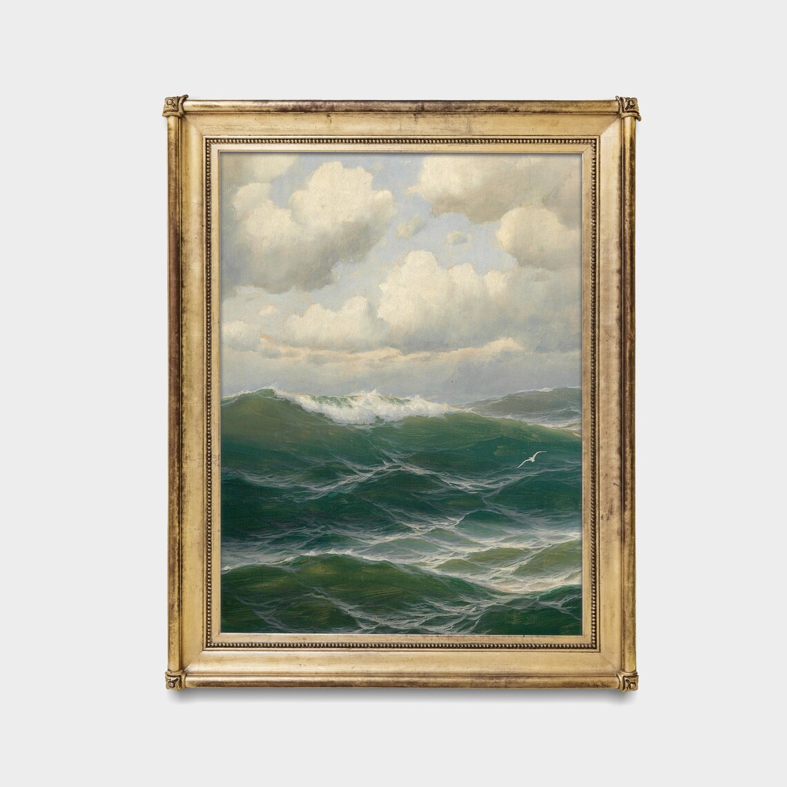 Vintage Seascape Painting and Ship Art Print - Image 2