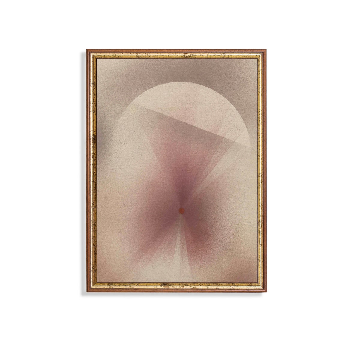 Radiating Arch Abstract Art Neutral Pink Vintage Style Poster