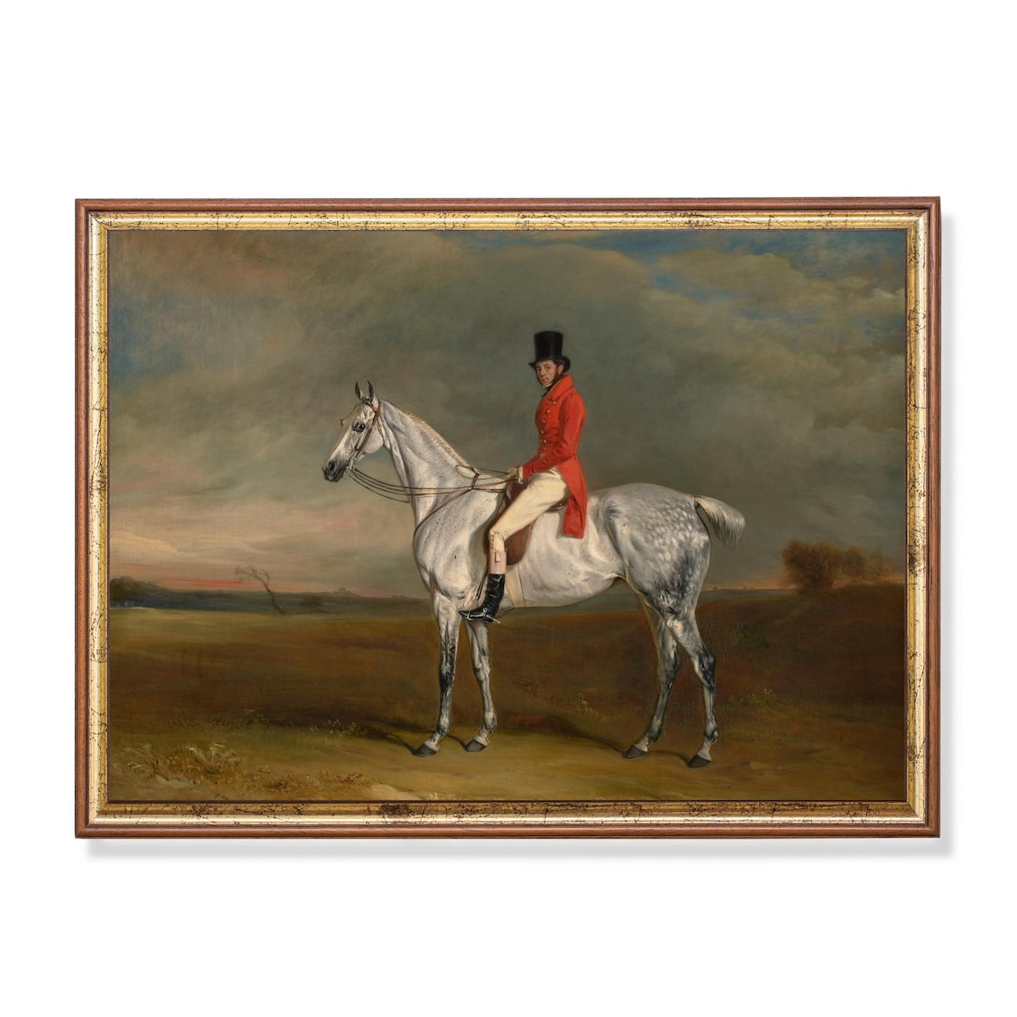 Equestrian Portrait, Vintage English Hunt Scene Art Print