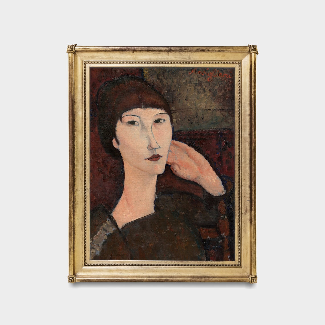 Dark-Haired Woman Resting Her Hand on Her Head Modigliani Poster - Image 5