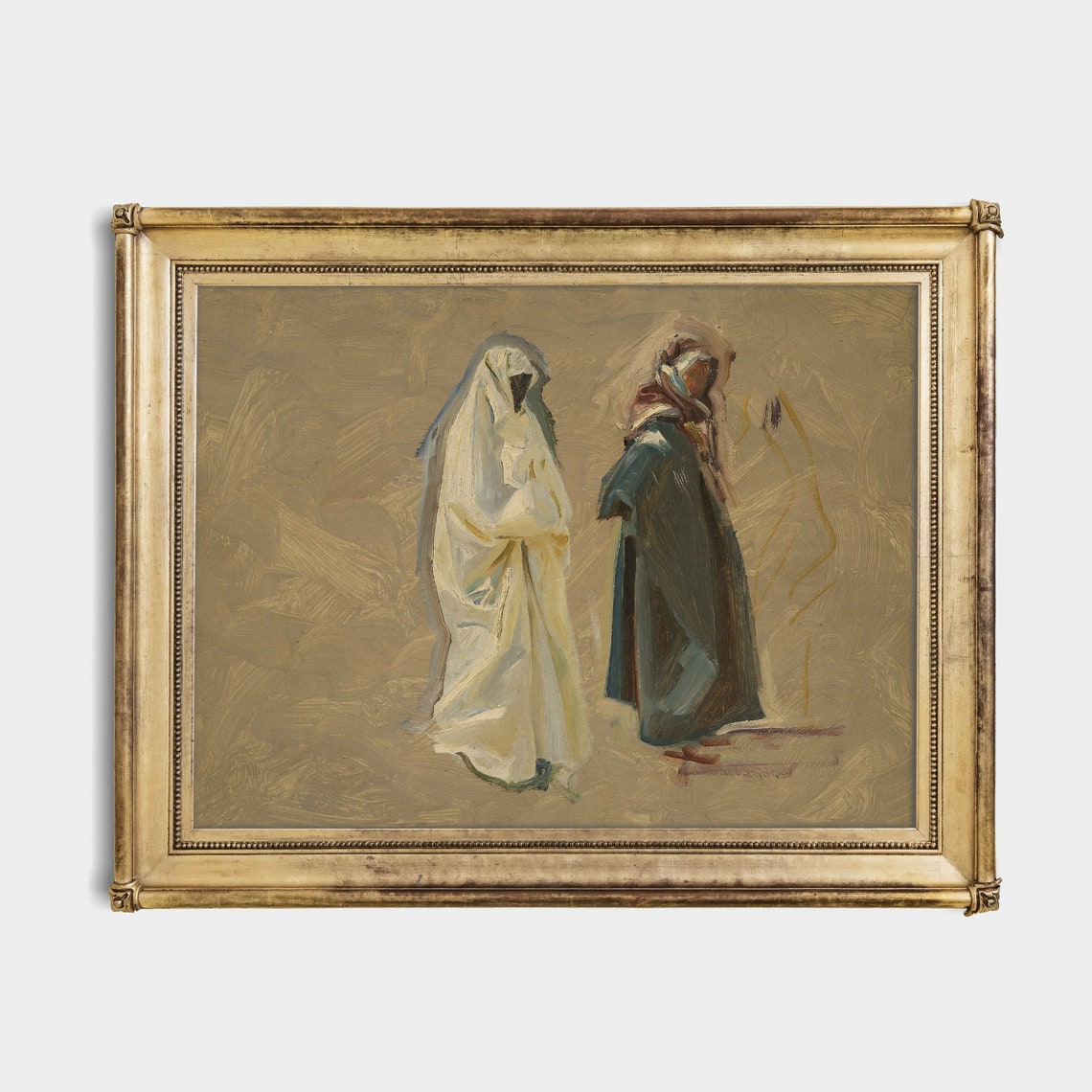 Two Robed Figures Impressionist Vintage Figure Study Painting Poster - Image 4