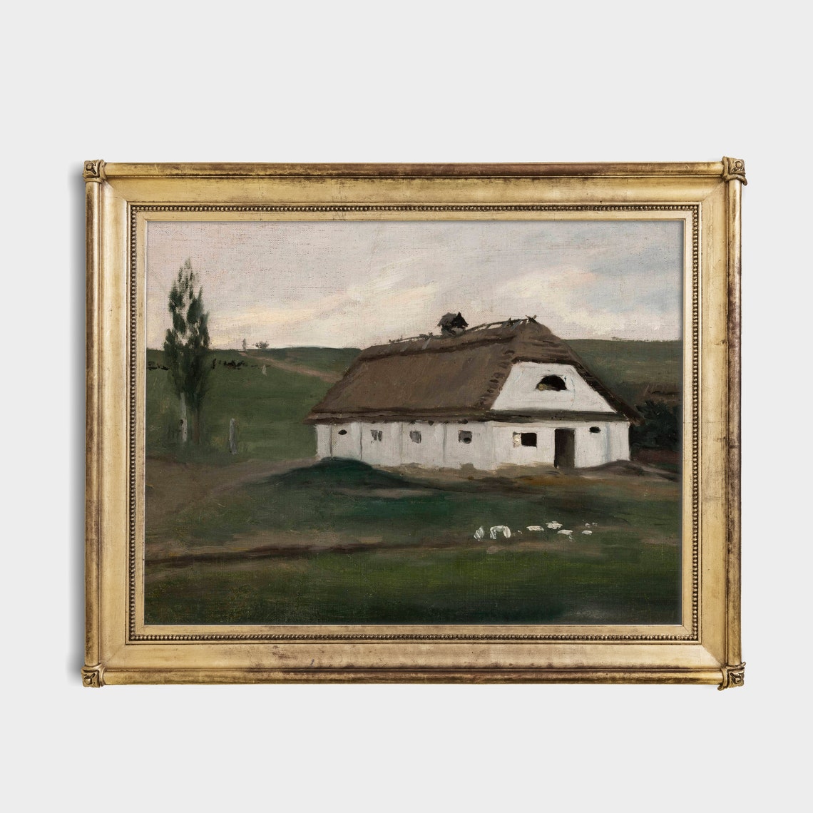 Printed And Shipped Barn Painting Farmhouse Decor Country Cottage Landscape Antique Wall Art Vintage Oil Painting Art Print - Image 2