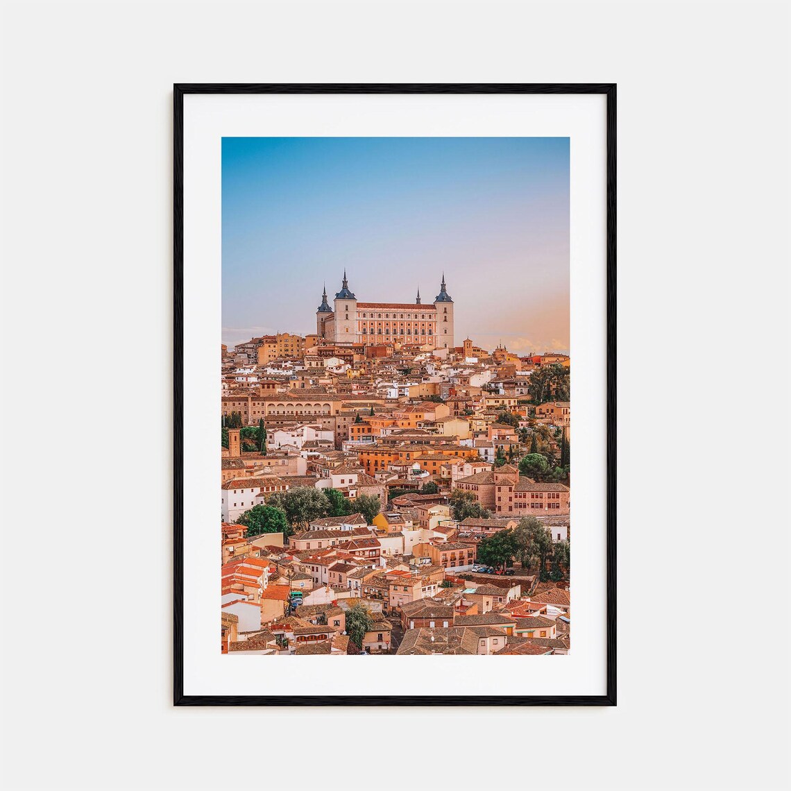 Toledo Spain Alcazar Castle Hilltop Sunset Old Town Photo Poster