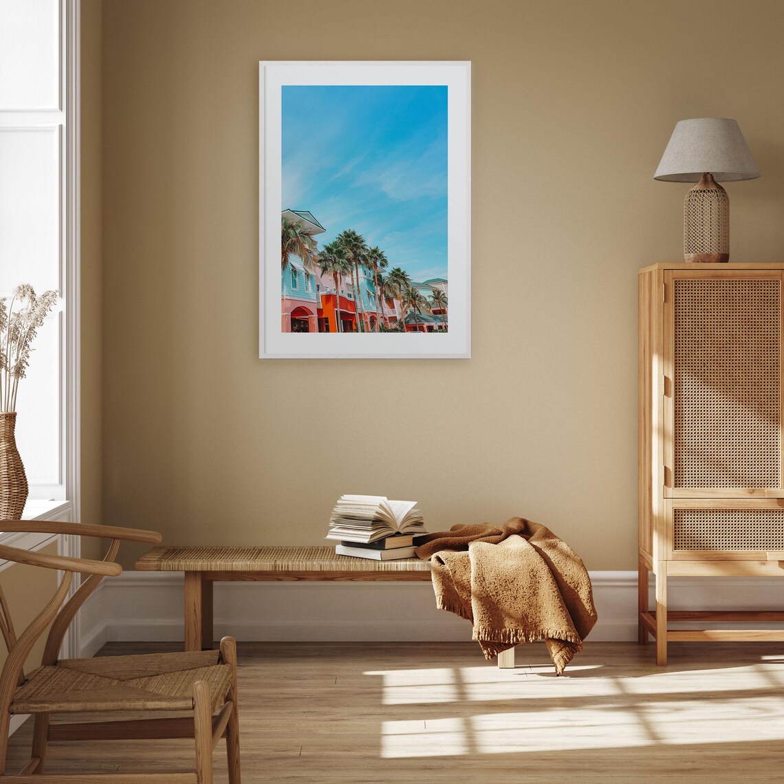 Fort Myers Florida Pastel Buildings Palm Trees Street Photo Poster - Image 3