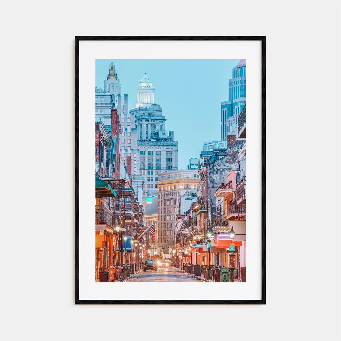 New Orleans Bourbon Street Night Lights Colorful Photo Poster