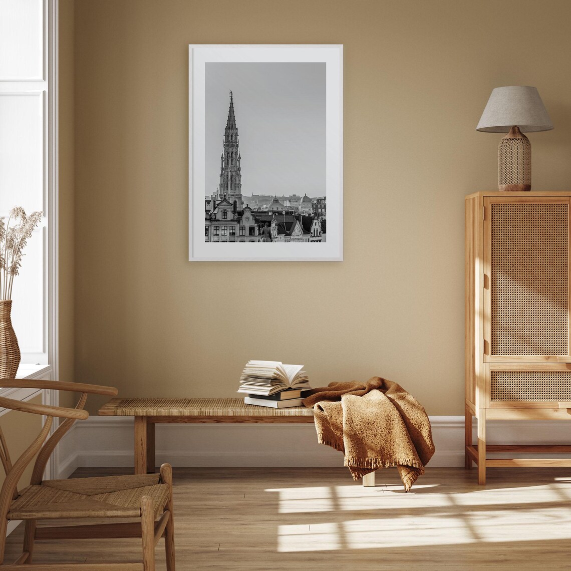 Brussels Black And White Travel Poster Art Print - Image 3
