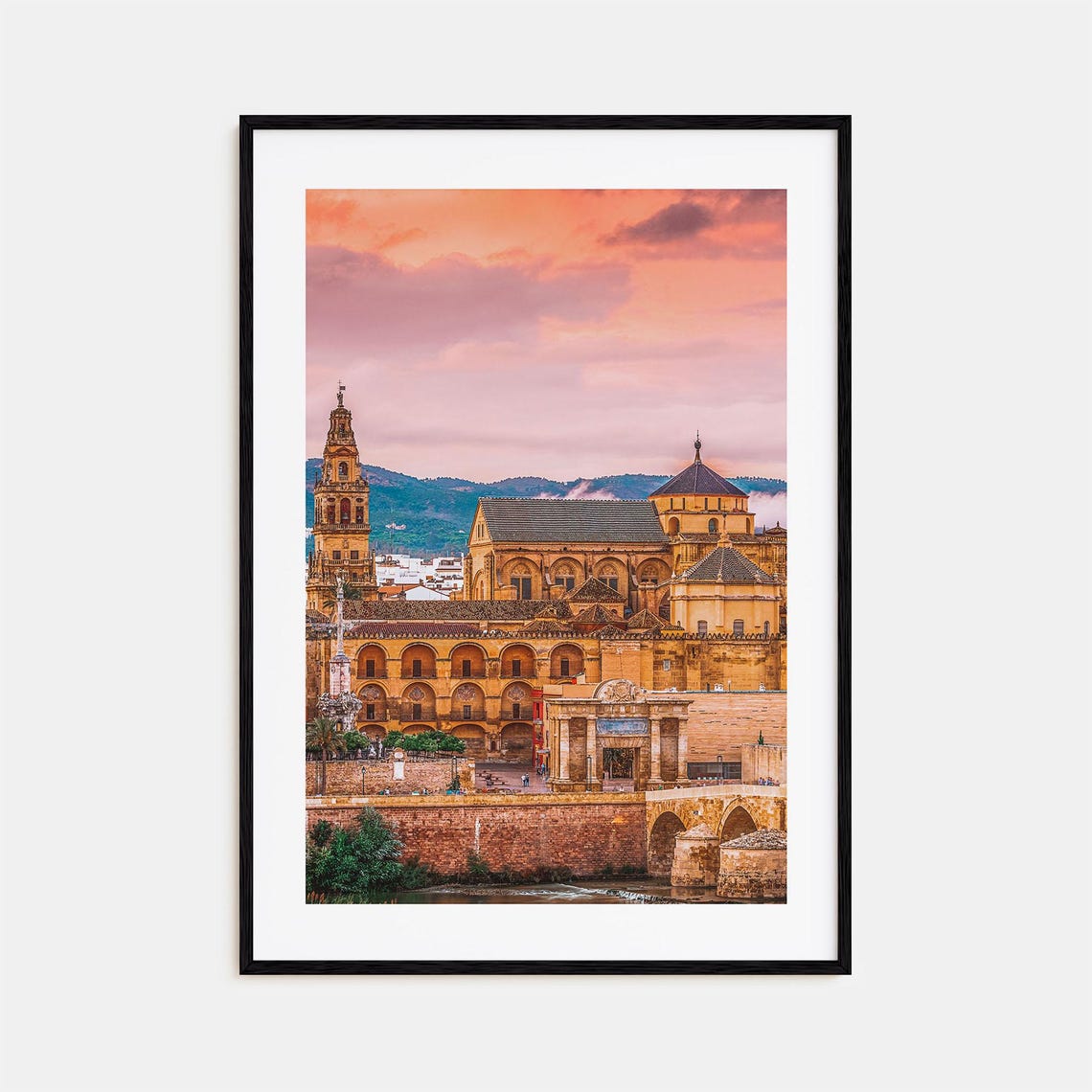 Cordoba Mezquita Cathedral Sunset Spain Architecture View Poster