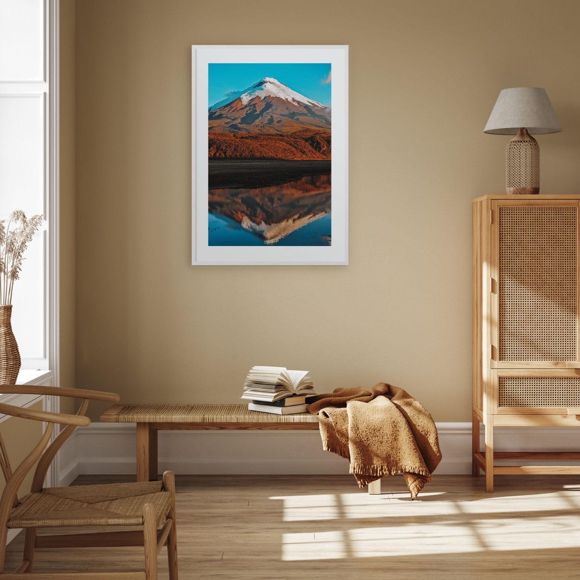 Cotopaxi Volcano Snow Peak Mirror Lake Reflection Ecuador Poster - Image 2