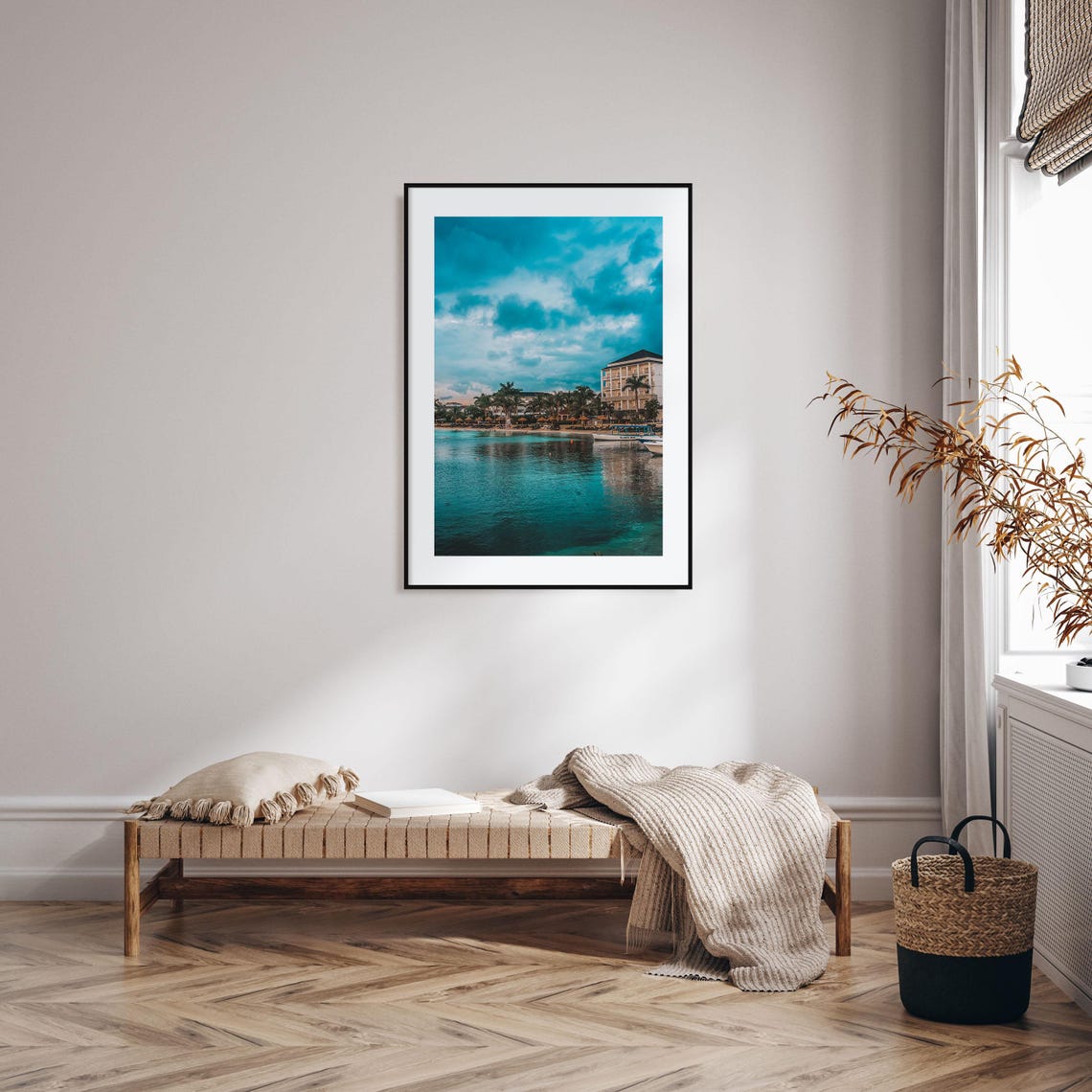 Montego Bay Resort Beach Palm Trees Turquoise Bay Jamaica Poster - Image 2