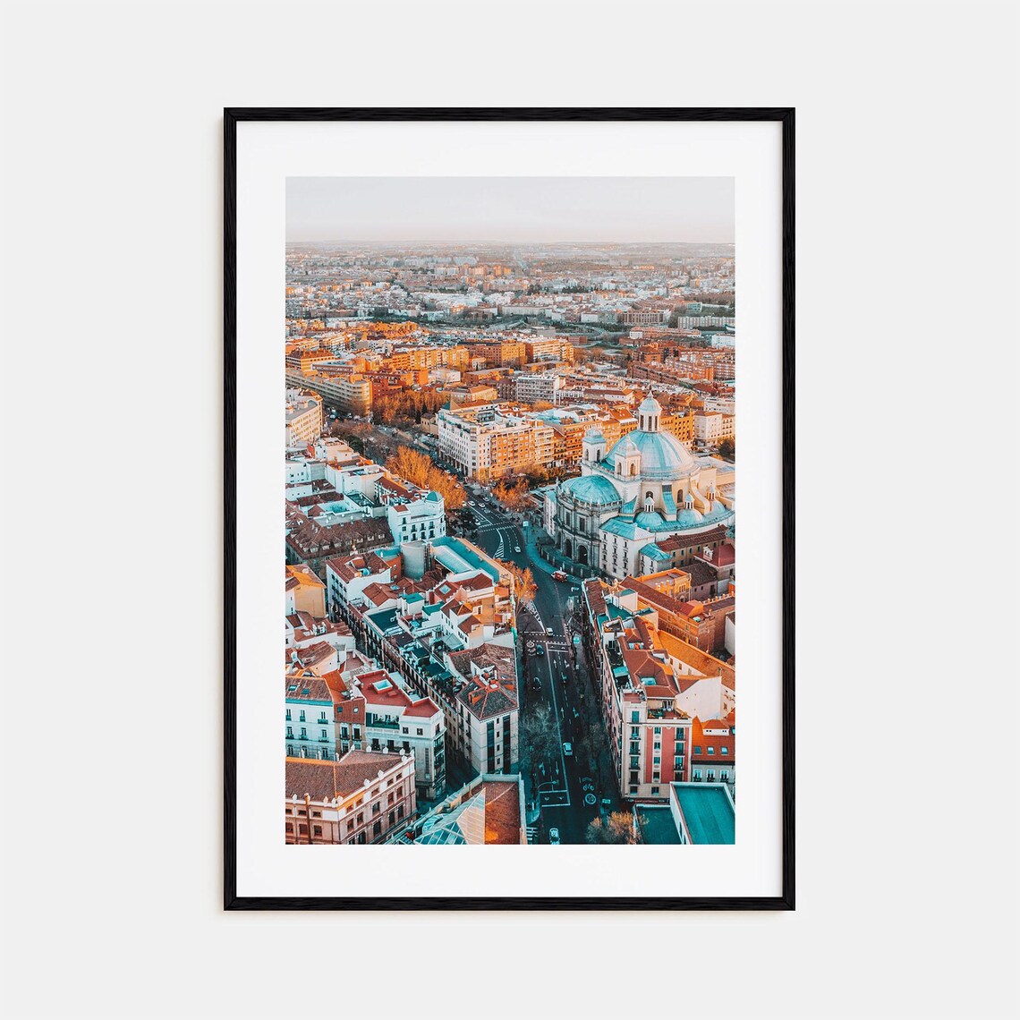 Madrid Old Town Aerial View Golden Light Spain Cityscape Poster