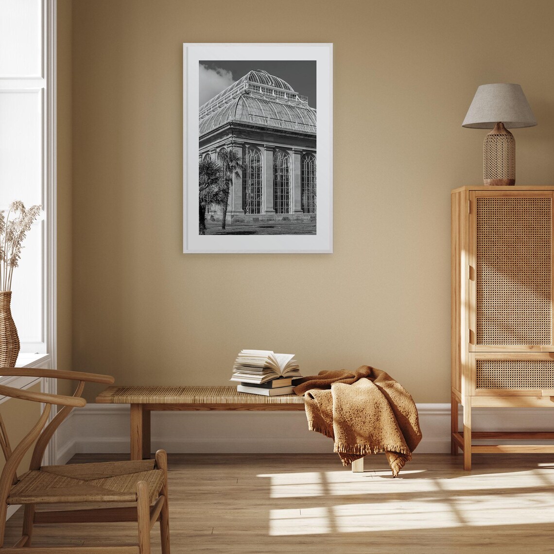 Glass Palm House Conservatory Tropical Garden Black White Photo Poster - Image 3