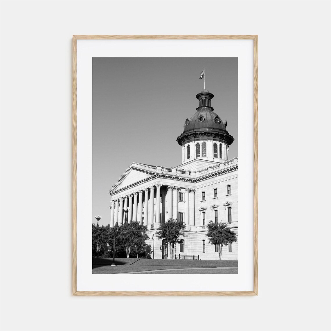 Columbia South Carolina State House Dome Black and White Poster