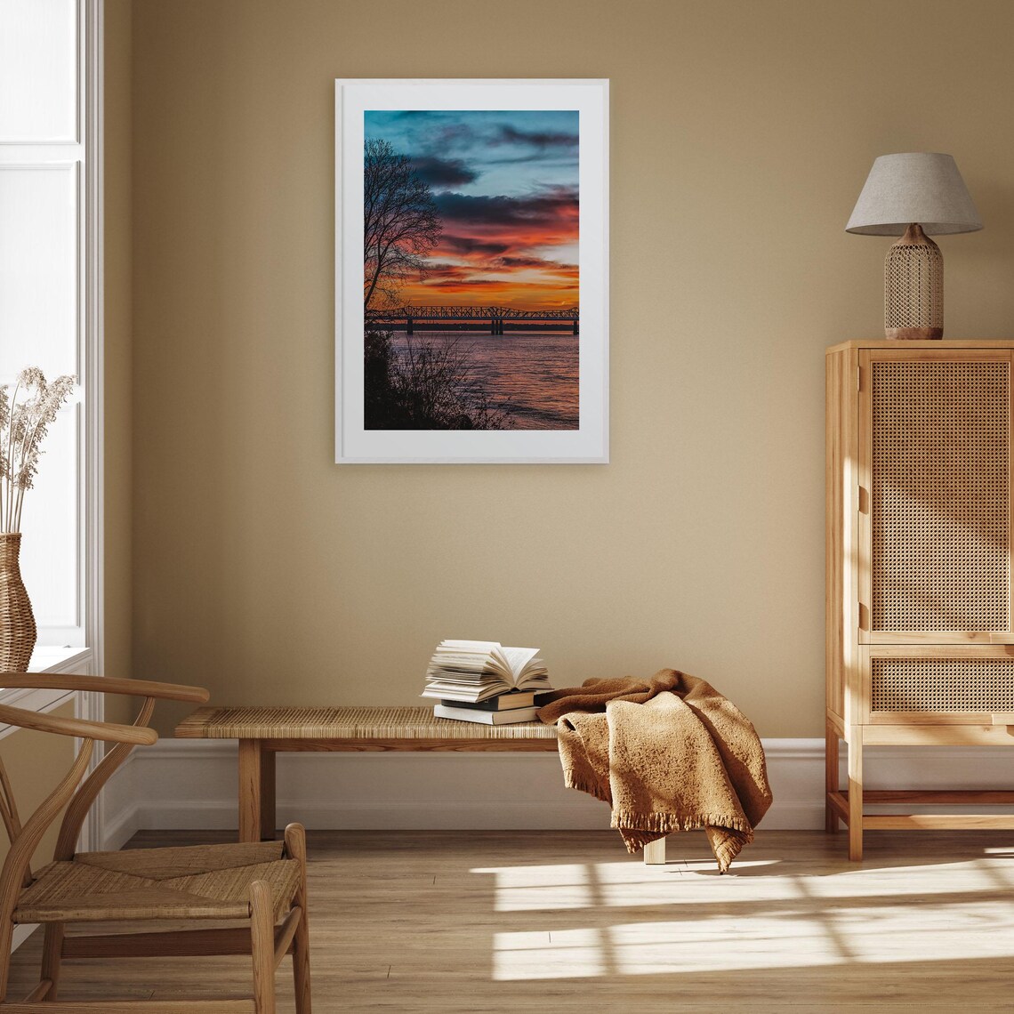 Memphis Mississippi River Sunset Truss Bridge Silhouette Photo Poster - Image 3