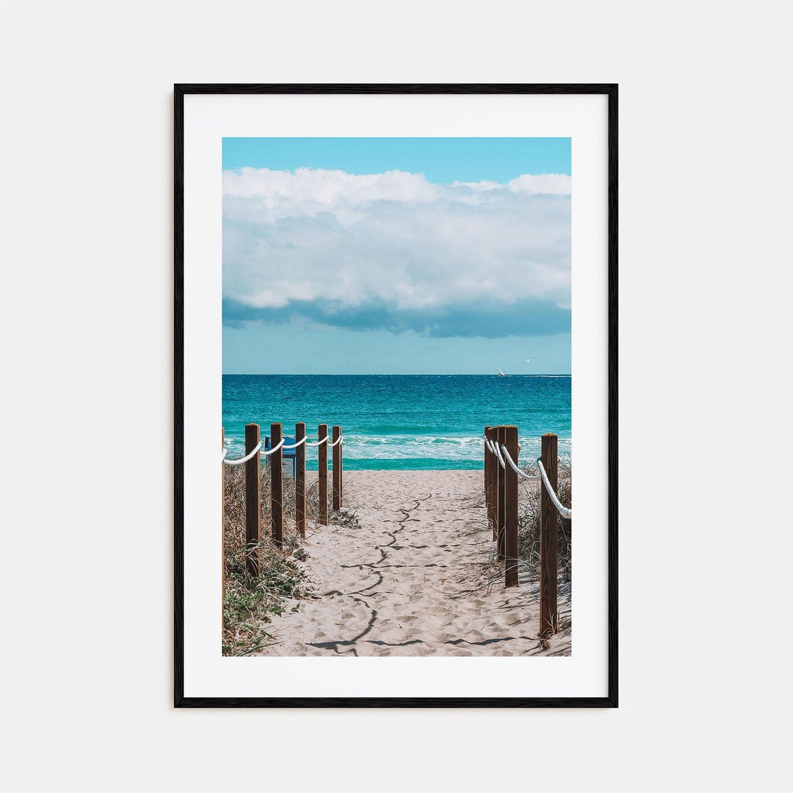 Delray Beach Sandy Path Turquoise Ocean Colorful Photography Poster