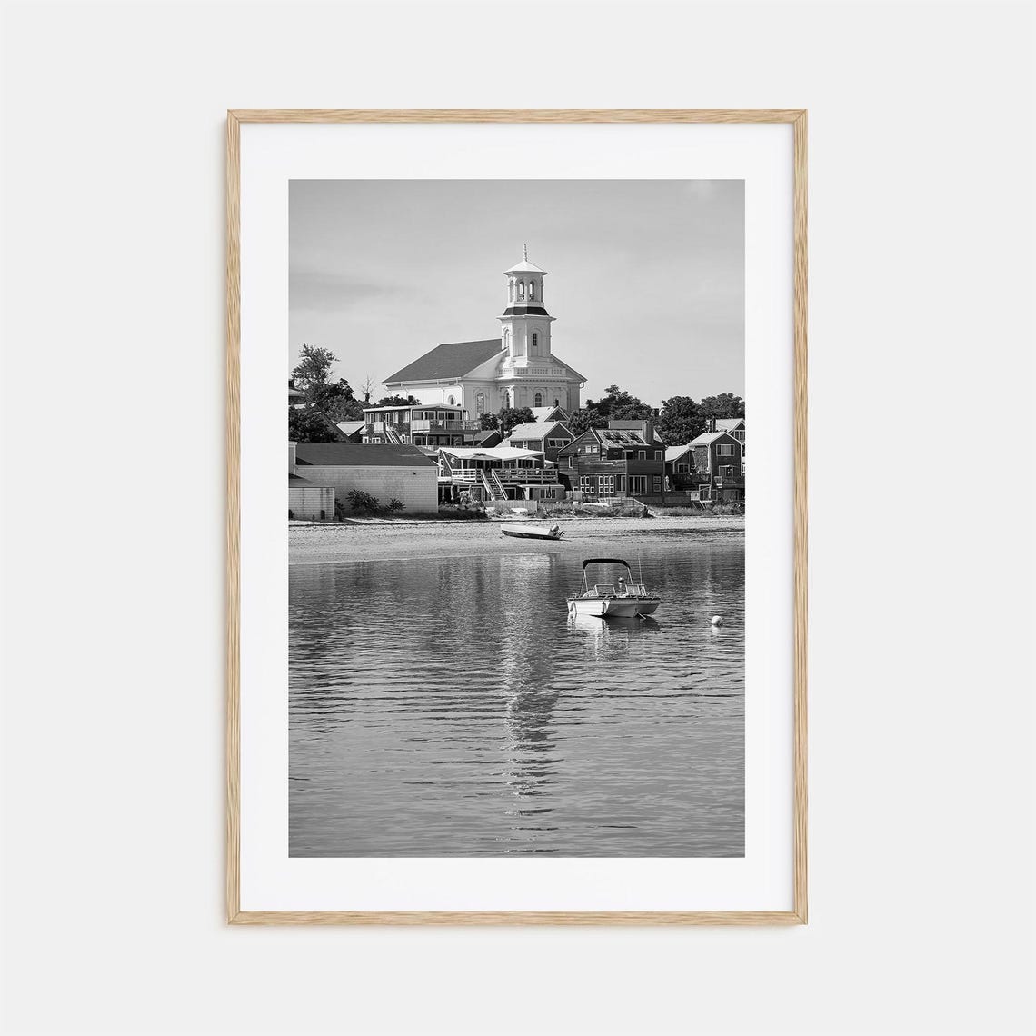 Cape Cod Harbor Church Black And White New England Seaside Poster