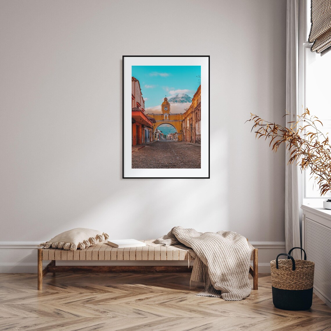 Antigua Guatemala Colorful Travel Poster, Street Map - Image 2