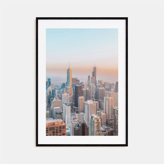 Chicago Colorful Travel Poster, Chicago Street Map