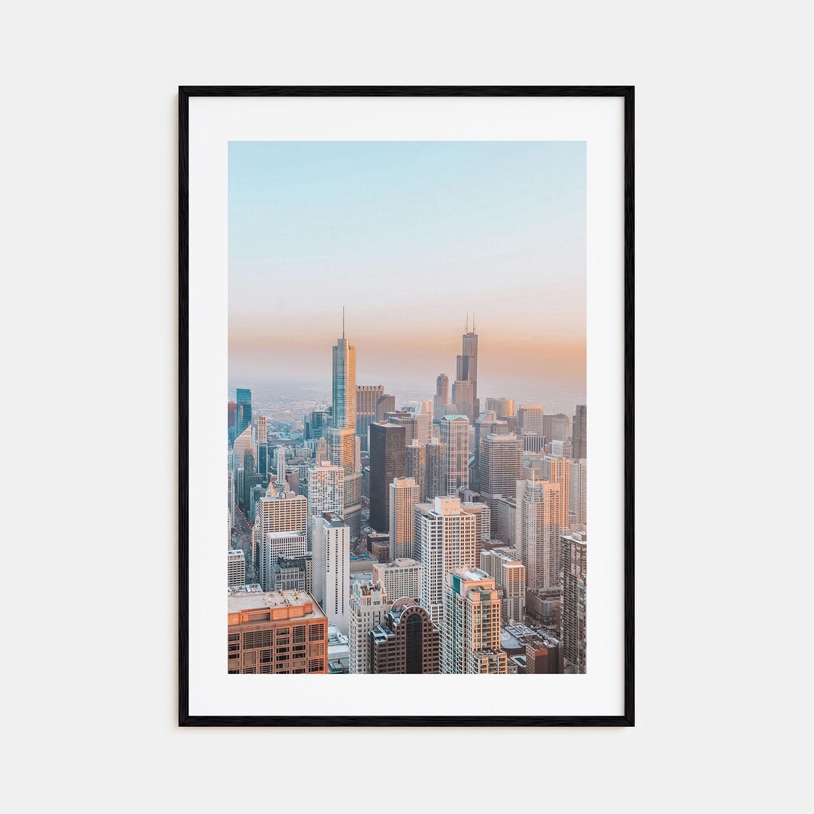Chicago Colorful Travel Poster, Chicago Street Map