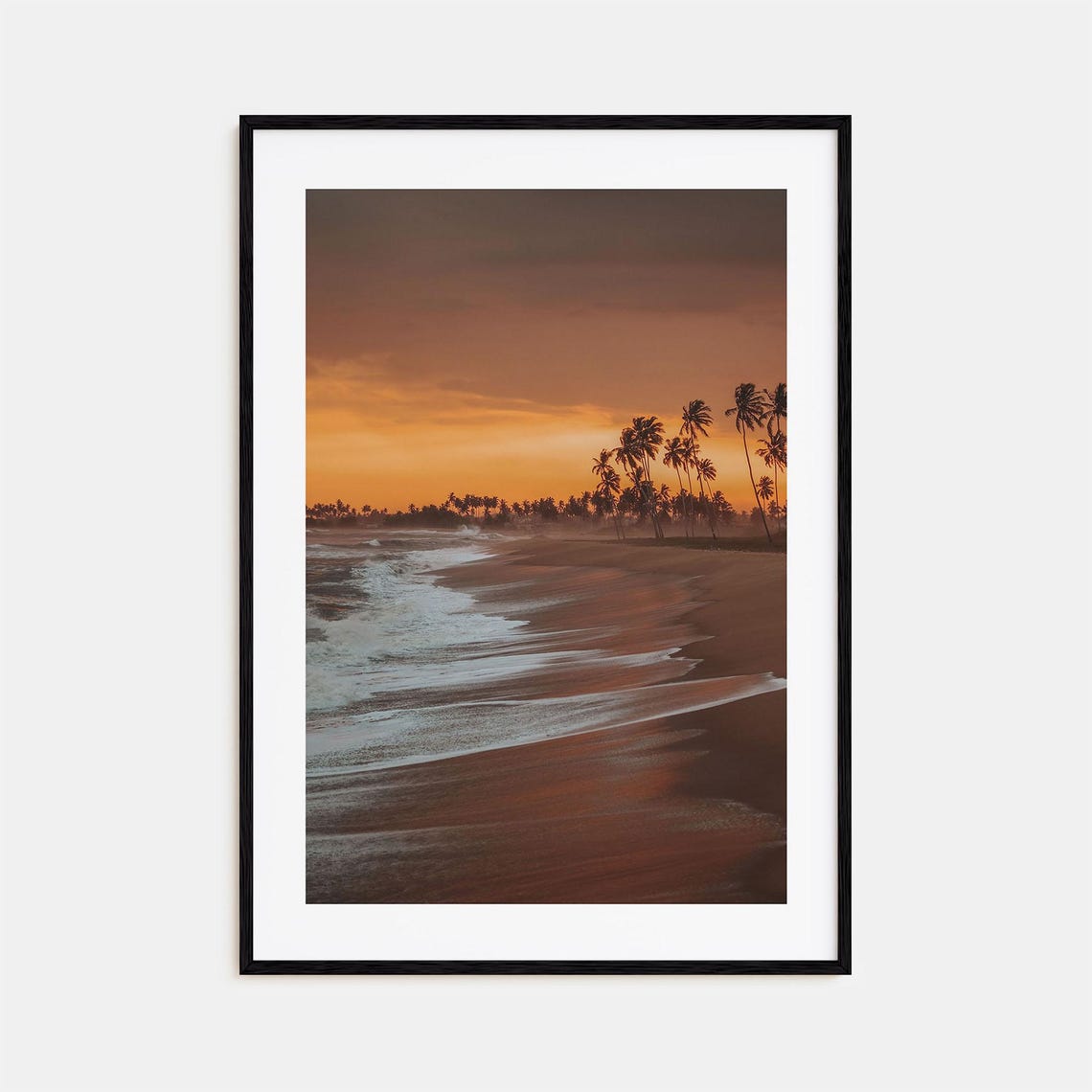 Ghana African Beach Sunset Palm Trees Colorful Golden Hour Poster