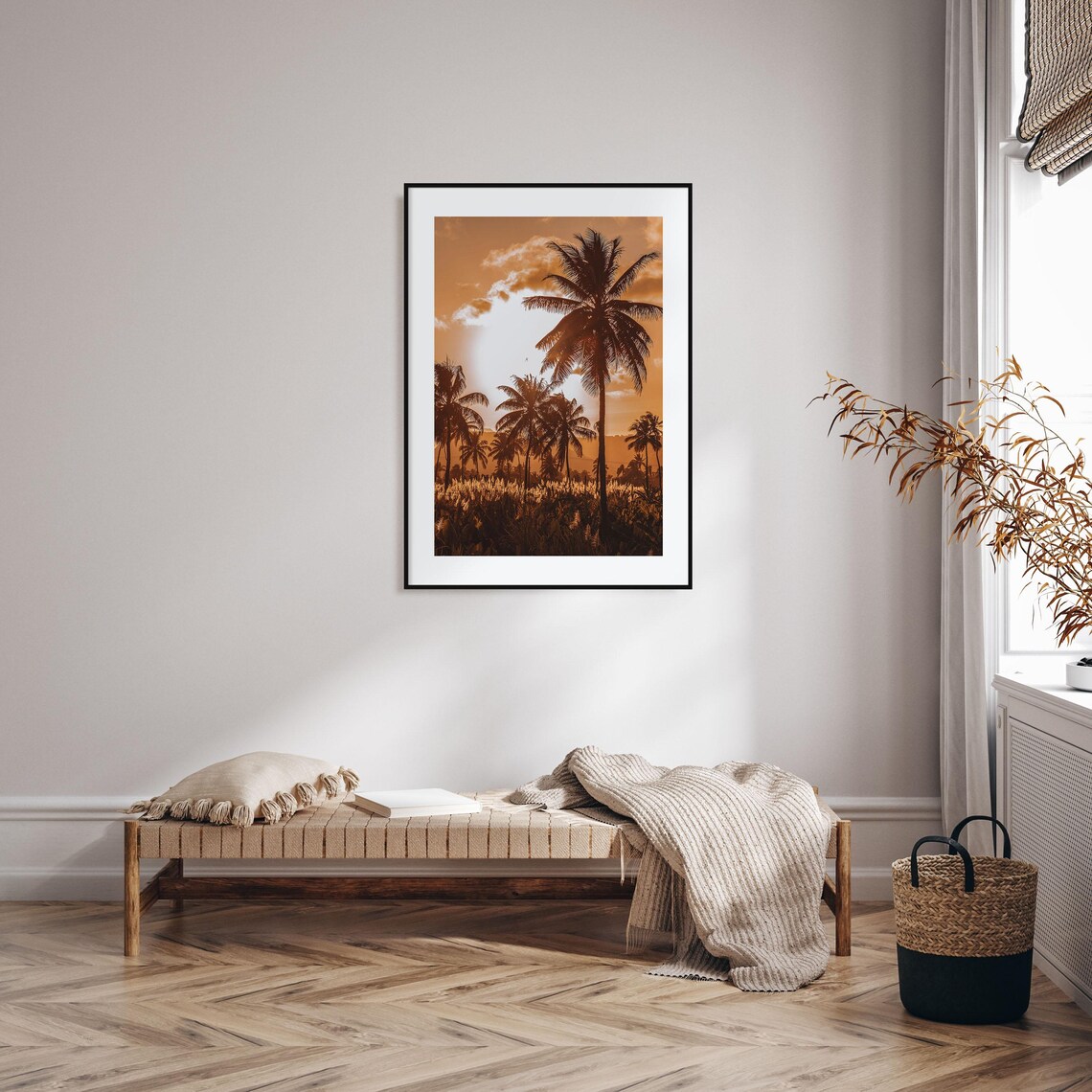 Cape Verde Sunset Poster Palm Tree Silhouettes Golden Island Glow - Image 2