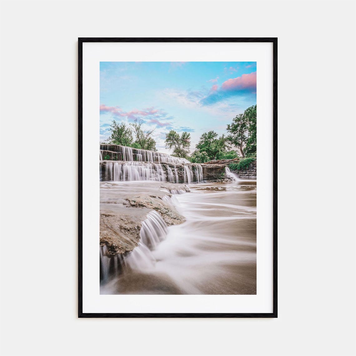Fort Worth Texas Waterfall Long Exposure Cascading Falls Poster