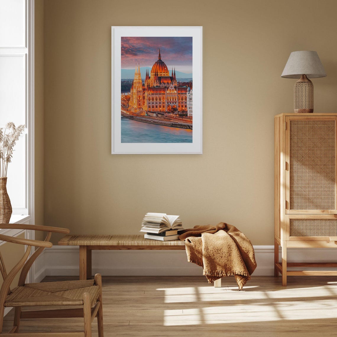 Budapest Parliament Building Along the Danube at Dusk Poster - Image 3