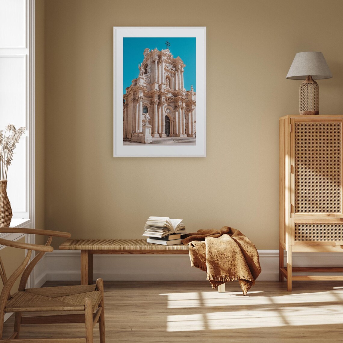 Syracuse Sicily Baroque Cathedral Facade Blue Sky Photo Poster - Image 2