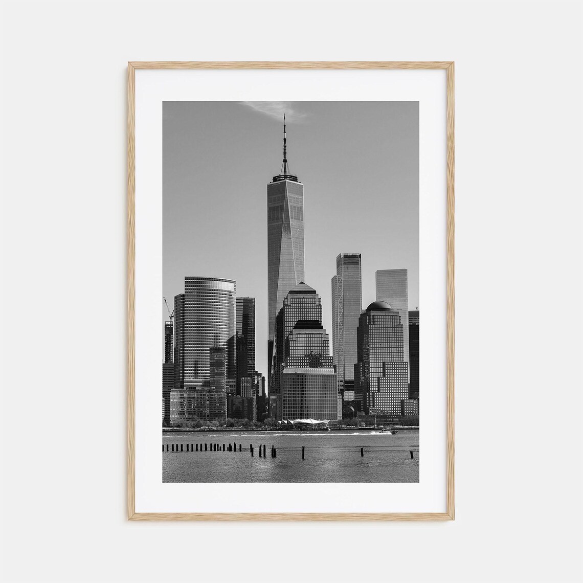 One World Trade Center Manhattan Black And White Tower Poster
