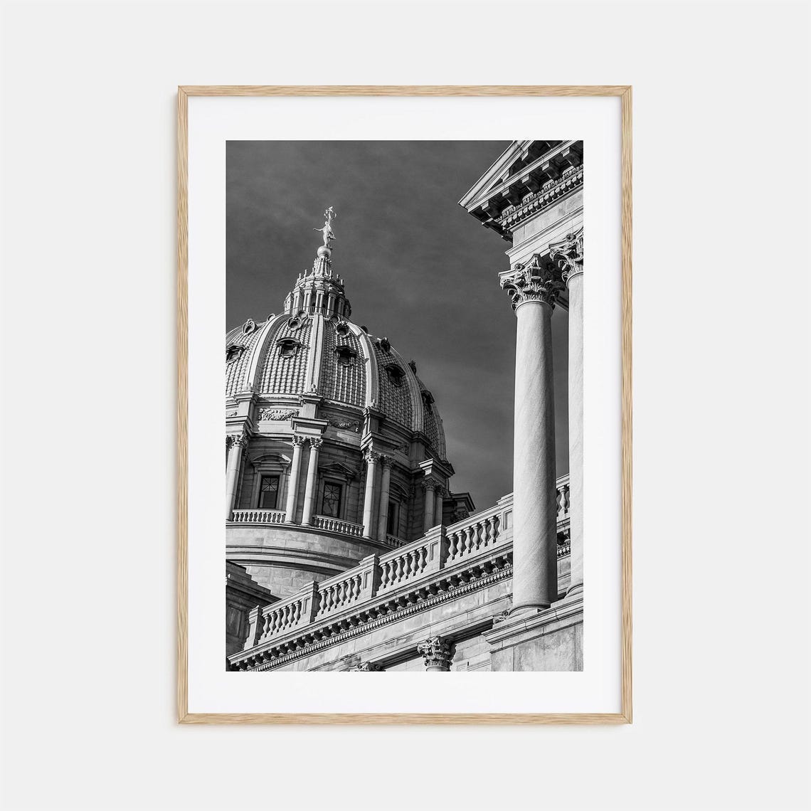Historic Capitol Dome Columns Neoclassical Architecture Poster