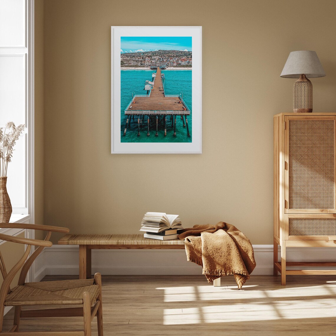 San Clemente Pier Aerial Turquoise Sea Coastal Town View Poster - Image 2