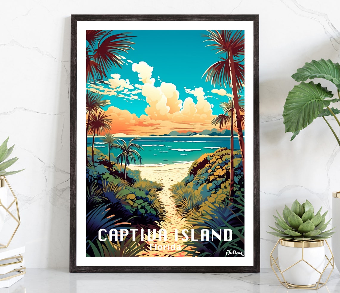 Captiva Island Sandy Dune Path to Ocean Florida Travel Poster