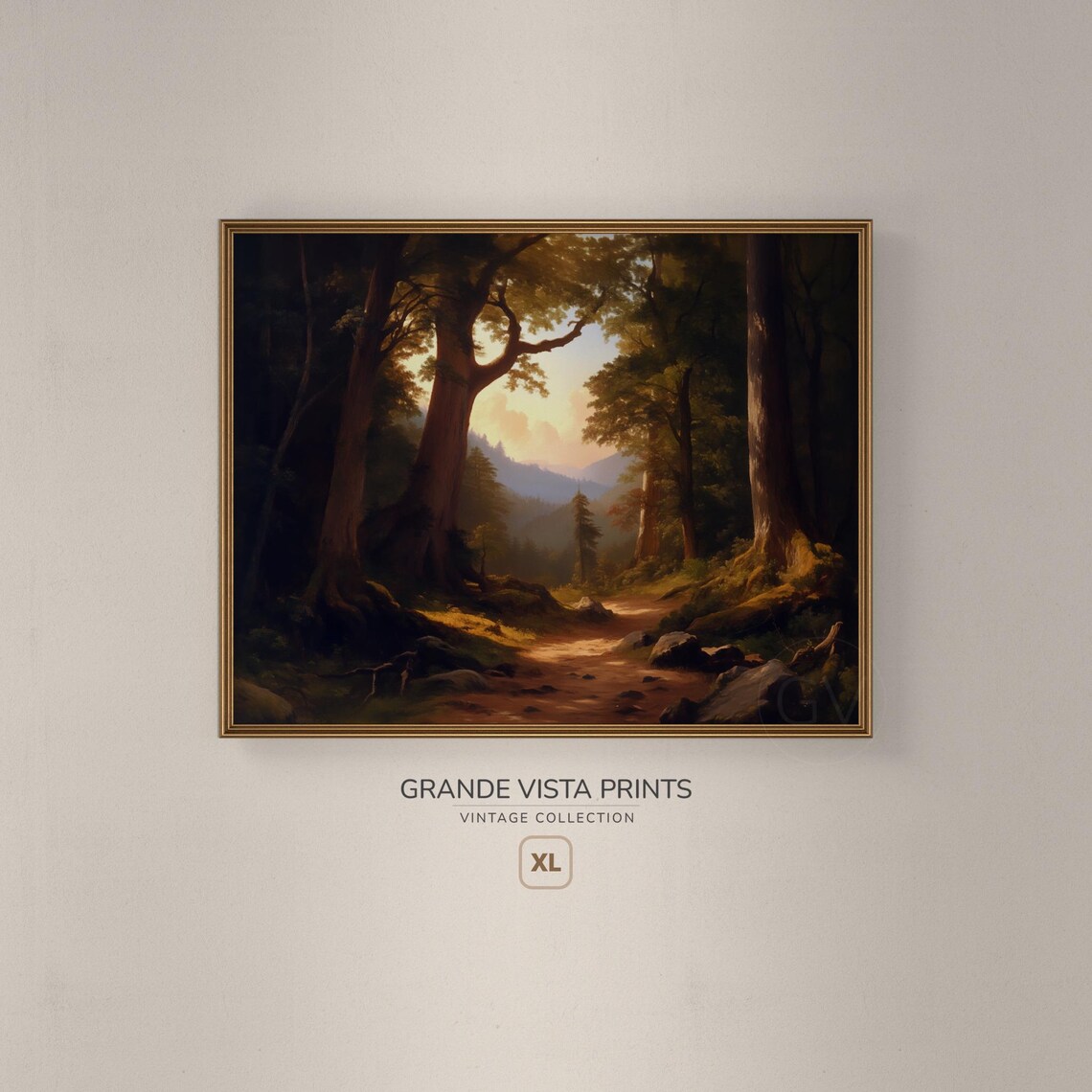 Extra Large Vintage Forest Painting Extra Large Dark Forest Landscape Wall Art Gv4940 - Image 3