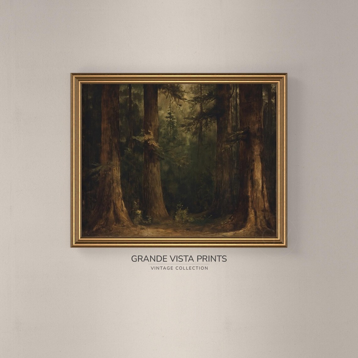 Deep Forest Wall Art Redwood Trees Artwork Painting Redwood Forest Art Print Deep Forest Gv4371 - Image 3