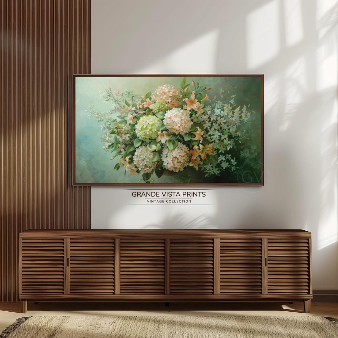 Green Flower Painting Frame Tv Art Green Flower Still Life Green Floral Wallpaper Green Floral Artwork Floral Tv Artwork Gv4273 - Image 3