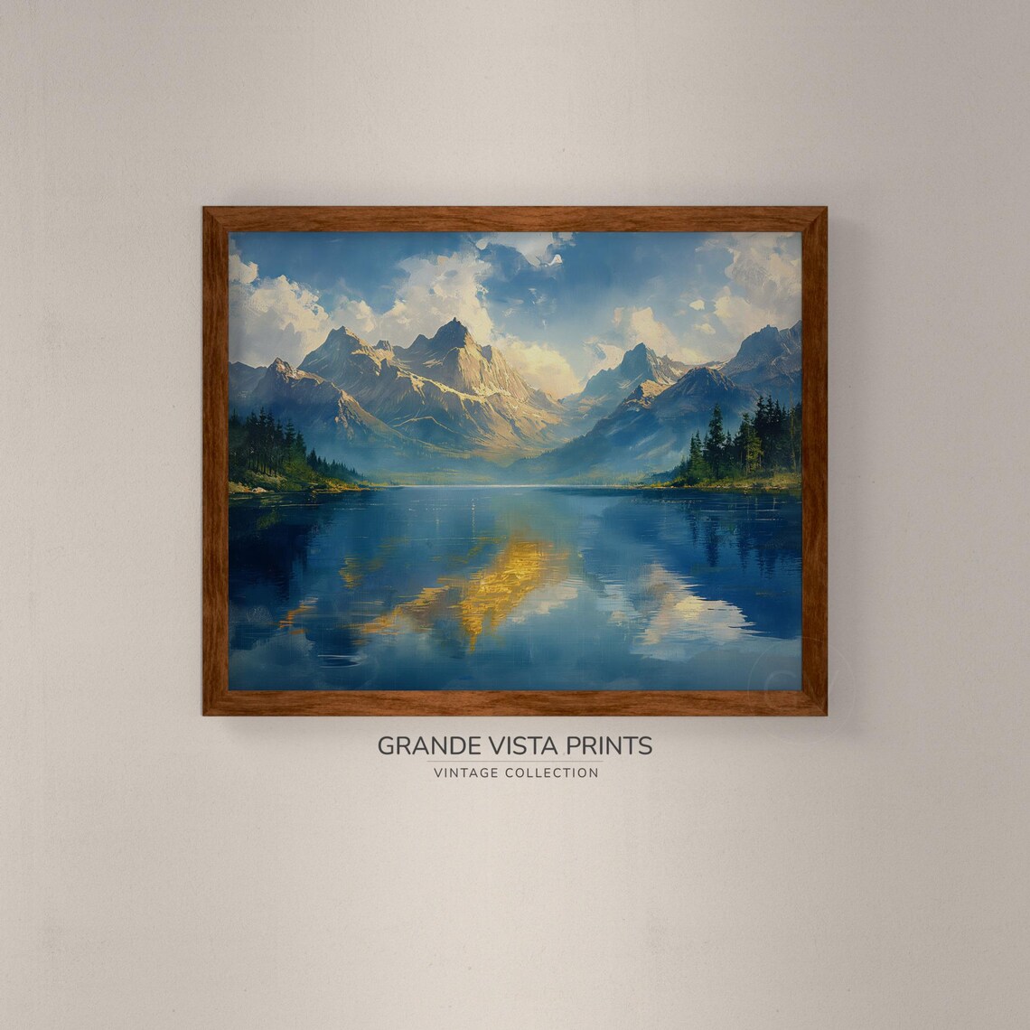 Spring Forest Lake Landscape Painting Mountain Landscape Wall Art Gv4058 - Image 4