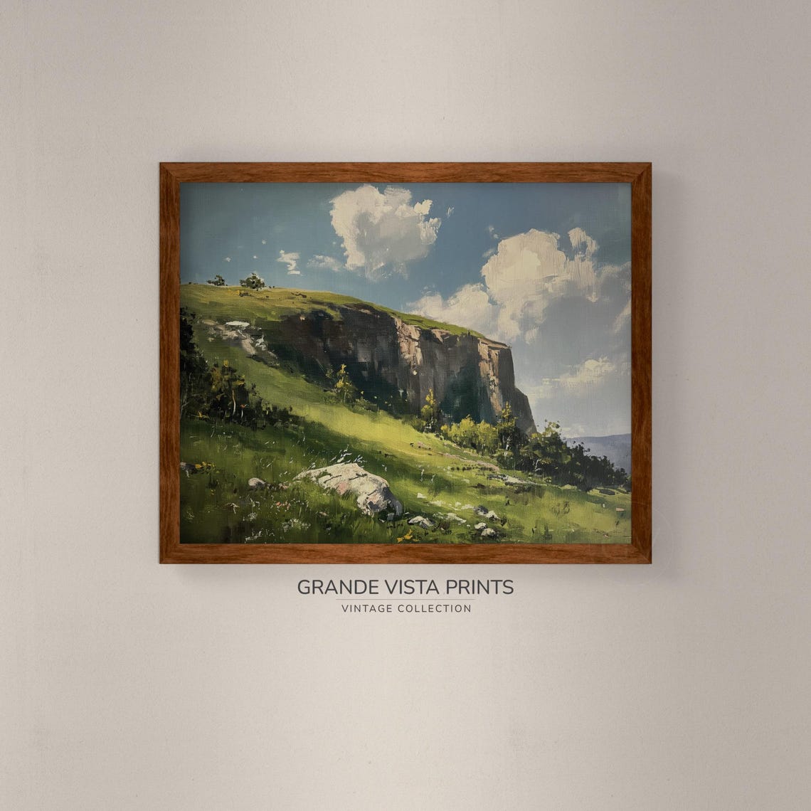 Mountain Cliffs Landscape Art Print - Image 4