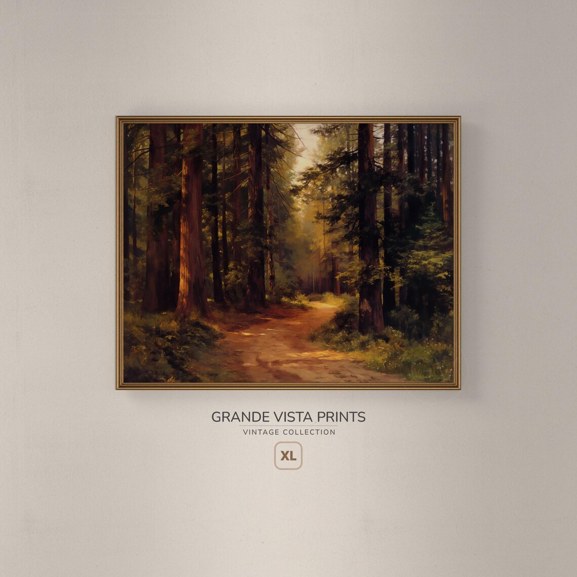 Extra Large Redwood Forest Forest Trees Landscape Painting Wall Art Large Forest Landscape Artwork Gv4937 - Image 3