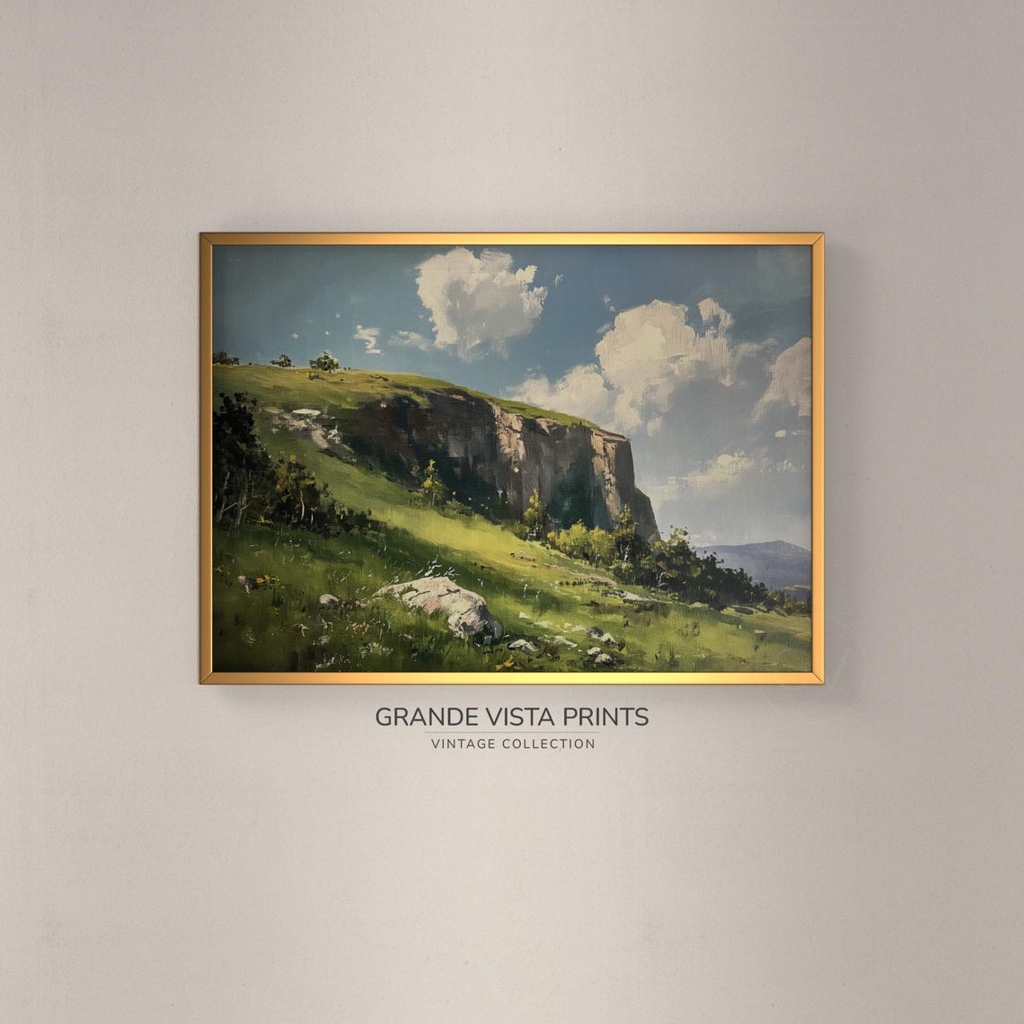 Mountain Cliffs Landscape Art Print