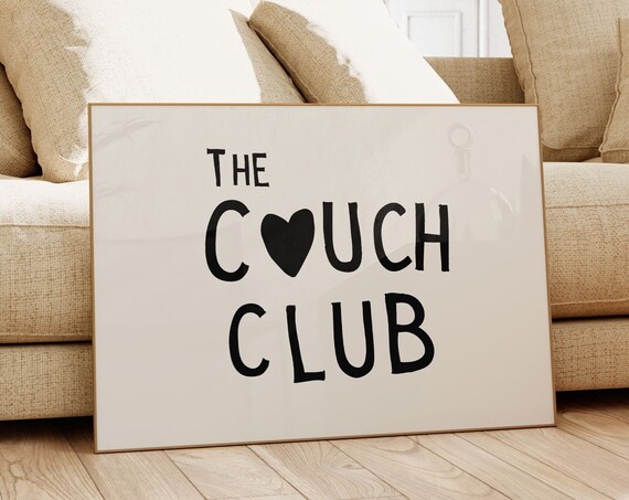 The Couch Club Print Landscape Heart Poster Trendy Decor Cute Quote Art Aesthetic Wall Art Horizontal Print 1 Print