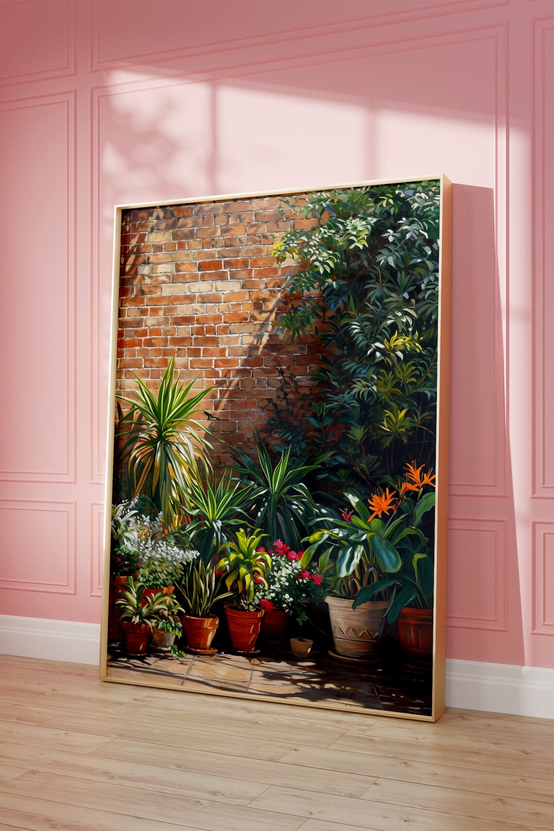 Potted Plants on the Patio Art Print, Cottagecore Botanicals - Image 3