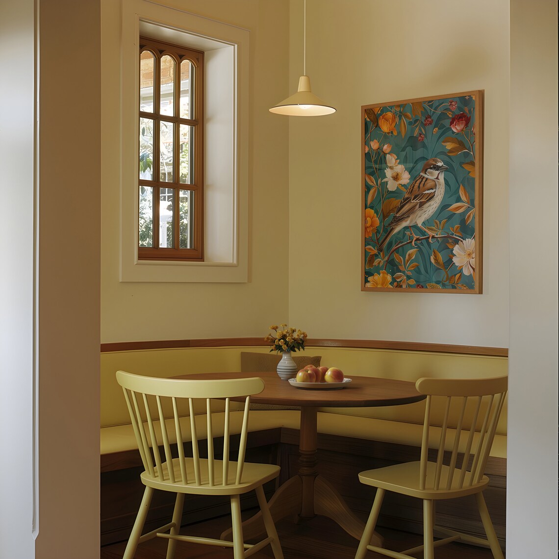 Sparrow and Traditional Foliage Art Print - Image 3