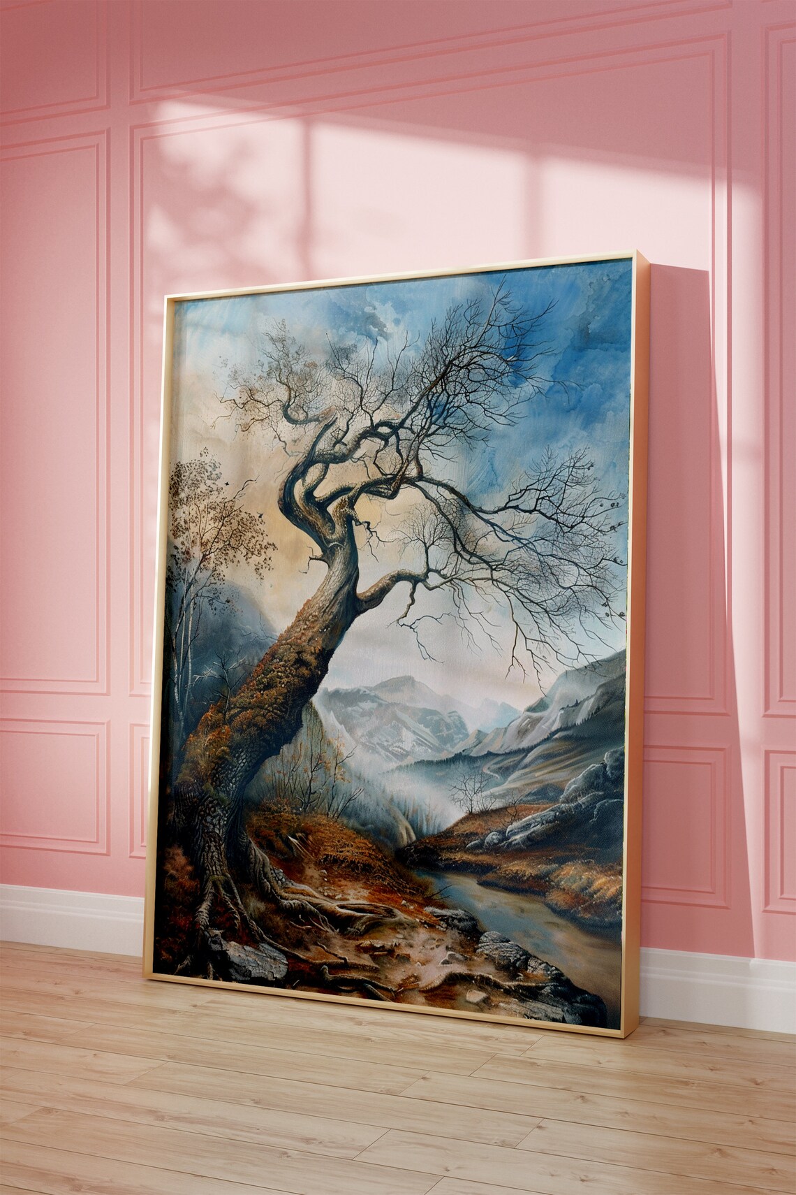 Lone Tree Leaning Into The Valley Art Print - Image 2