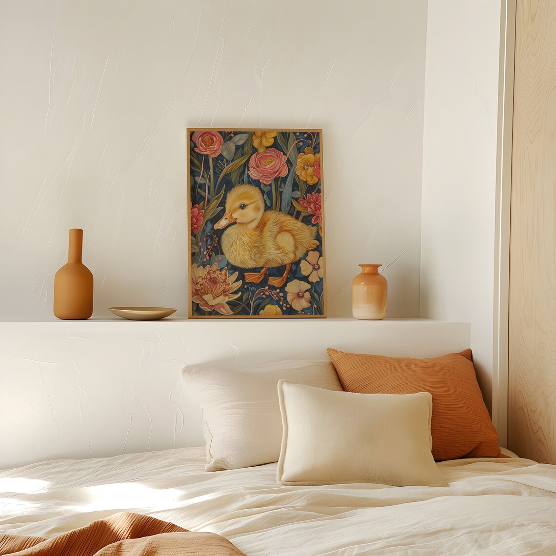 Botanical Duckling William Morris Style Art Print - Image 3