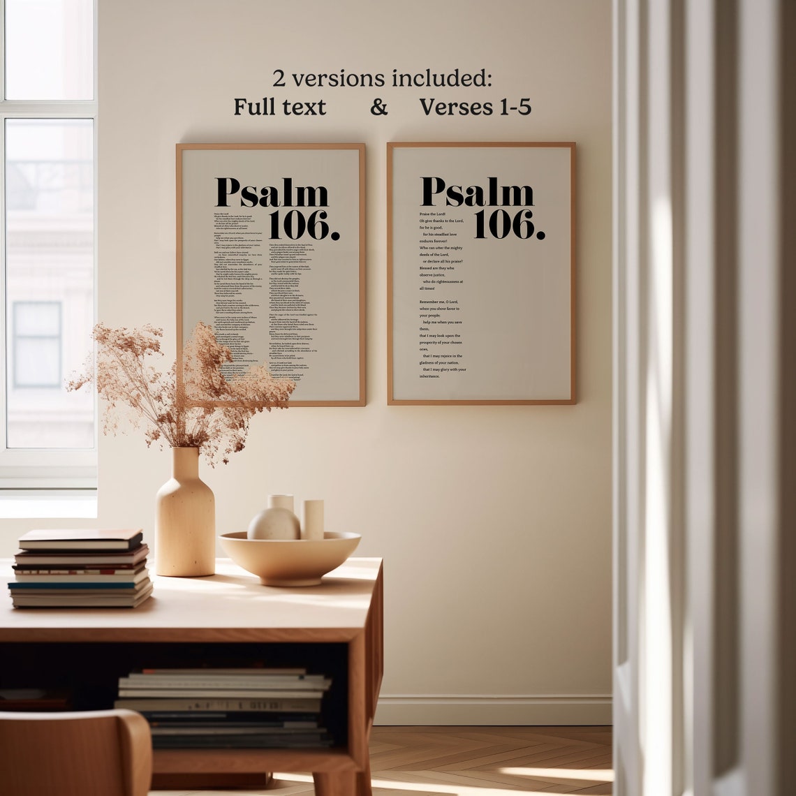 Psalm 106 Give Thanks To The Lord Full Text Bold Bible Verse Wall Art - Image 6