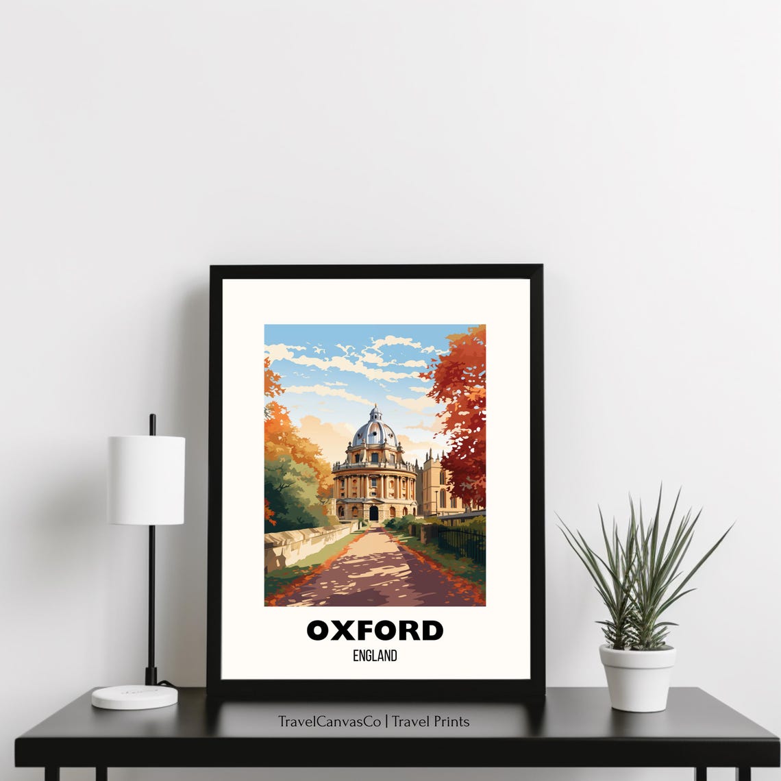 Oxford England Radcliffe Camera Autumn University Travel Poster - Image 3