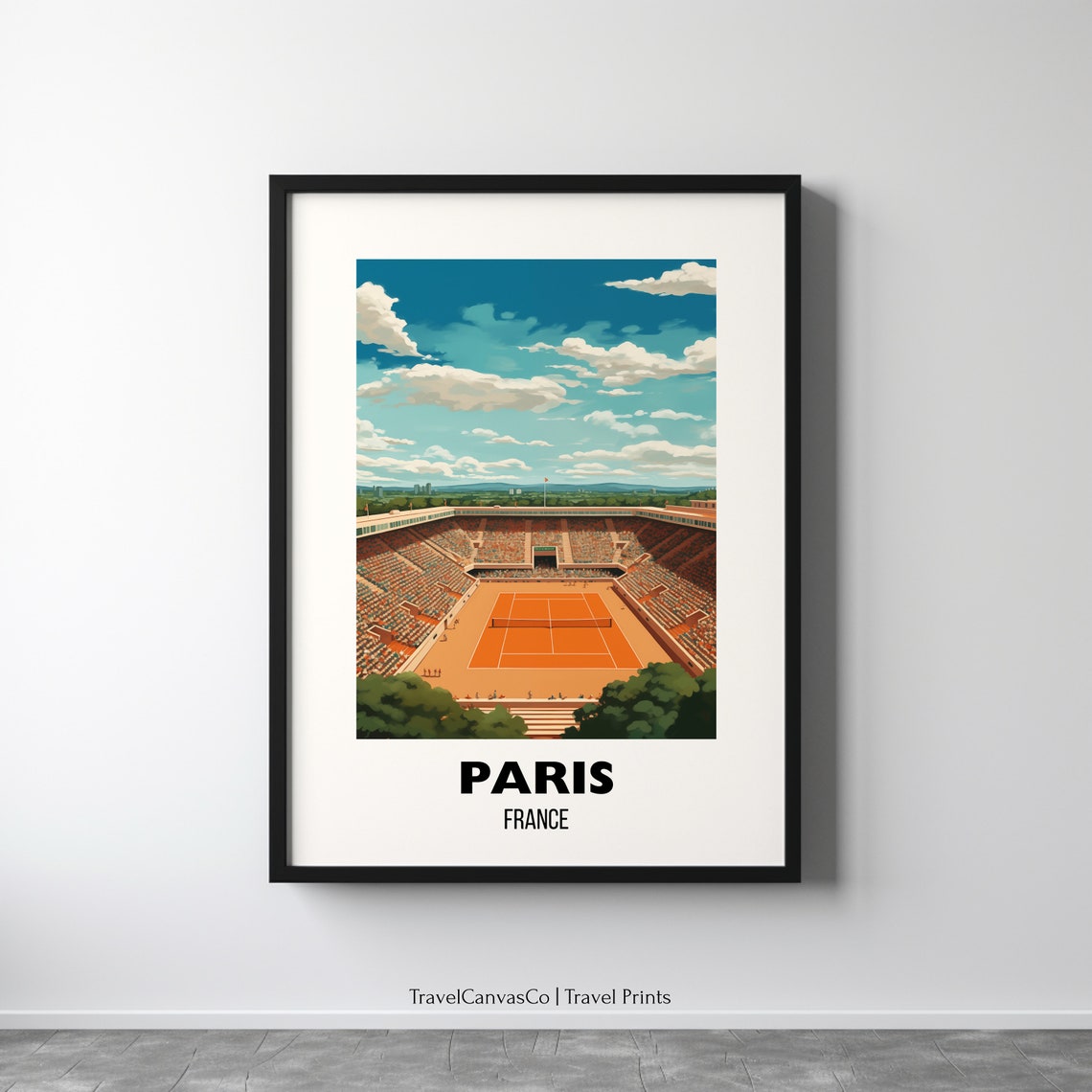 Paris Clay Court Tennis Stadium Grand Slam Tournament Sports Poster