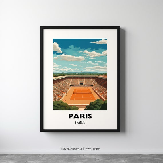 Paris Tennis Print Wall Art Clay Court Tennis Tennis Poster Prints Grand Slam Poster Home Decor Tennis Wall Art Tennis Majors