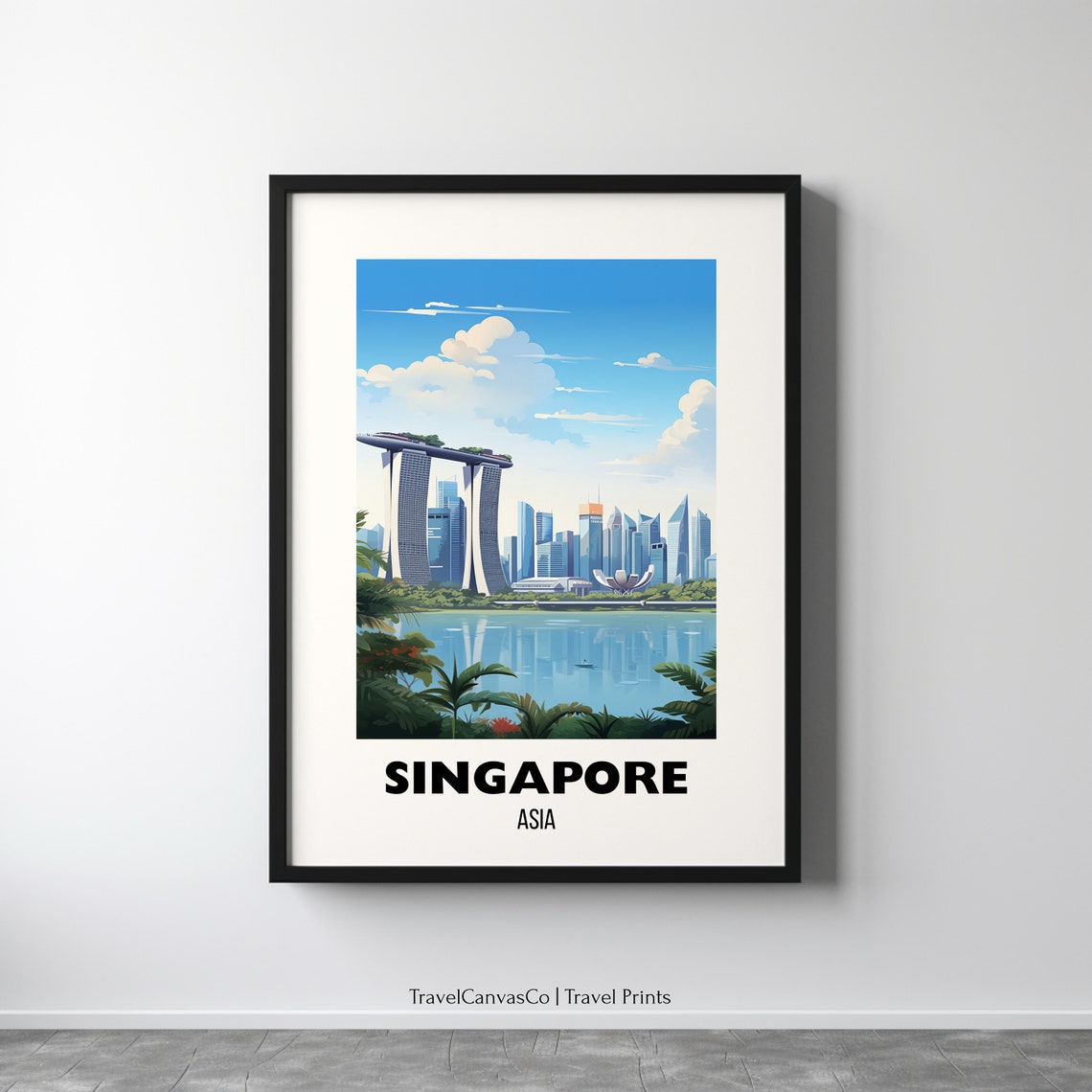 Singapore Travel Poster Wall Art Asia Poster Print Asia Travel Print Singapore Wall Art Singapore Gift Singapore Print